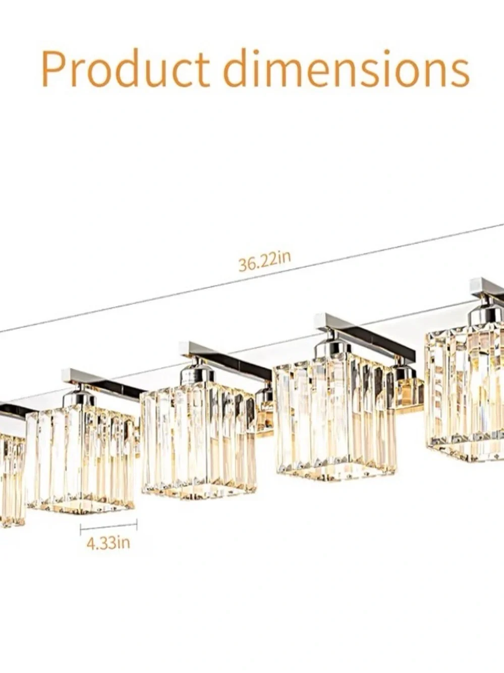 Contemporary Crystal Bathroom Vanity Light - Clear Glass, Chrome Finish